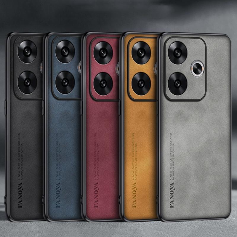 For Poco F6 Case Luxury PU Leather Phone Case For Xiaomi PocoF6 Redmi Turbo 3 5G Back Cover Matte Silicone Full Protection Coque