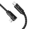 POTRCIUSUER 1m Thunderbolt 4 Compatible Cable Fast 40Gbps Data Dual Video Thunderbolt USB Backward Compatible with and Game Consoles L-Shaped (100W/5A