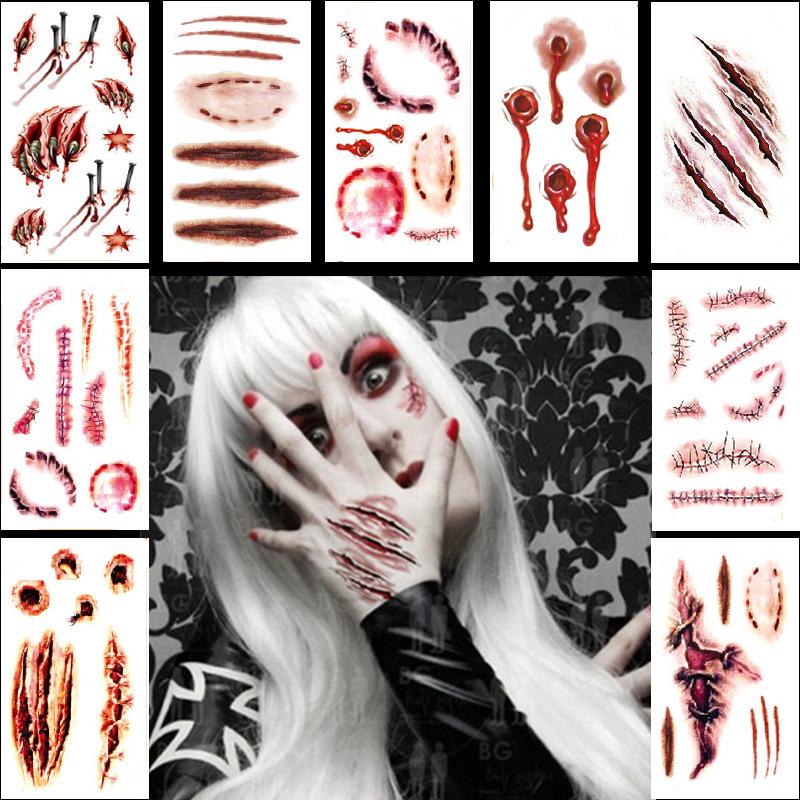 Buy Temporary Tattoos Body Art 3D Sketch Scratch Insect Halloween ...
