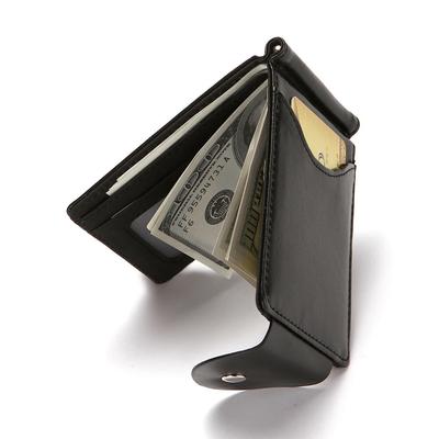 Geldscheinklammer im südkoreanischen Stil für Herren, ultradünne, schlanke Brieftasche, Mini-Haspe, Ledergeldbörse, Business-ID, Kreditkartenetui