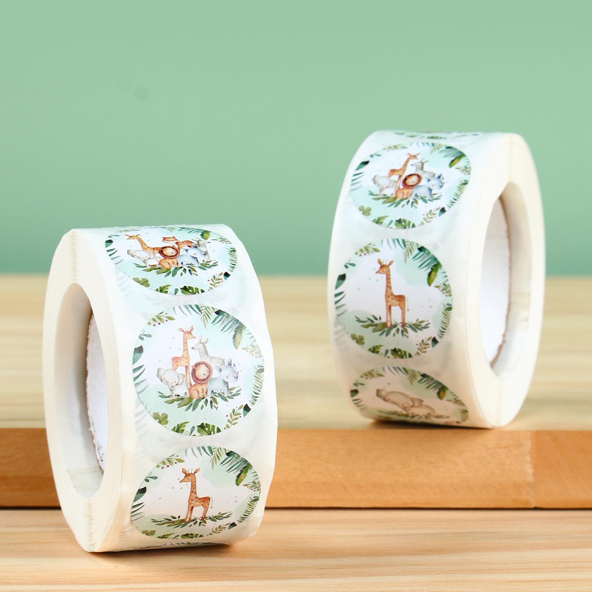 

Наклейки с бабочками в виде животных, декор для вечеринки в честь дня рождения, детские сафари в джунглях, товары для дня рождения, рулонные наклейки с животными, детский душ