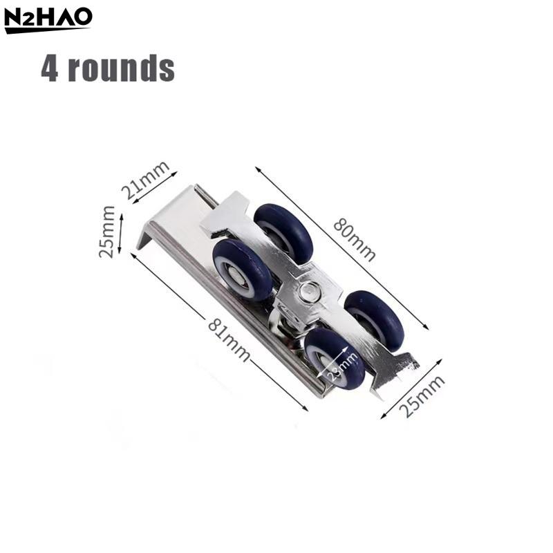 Sliding Door Roller 2Pcs Pulley Track 4Wheels and 8Wheels Anti Rust Smooth Bearing for Home Office Doors