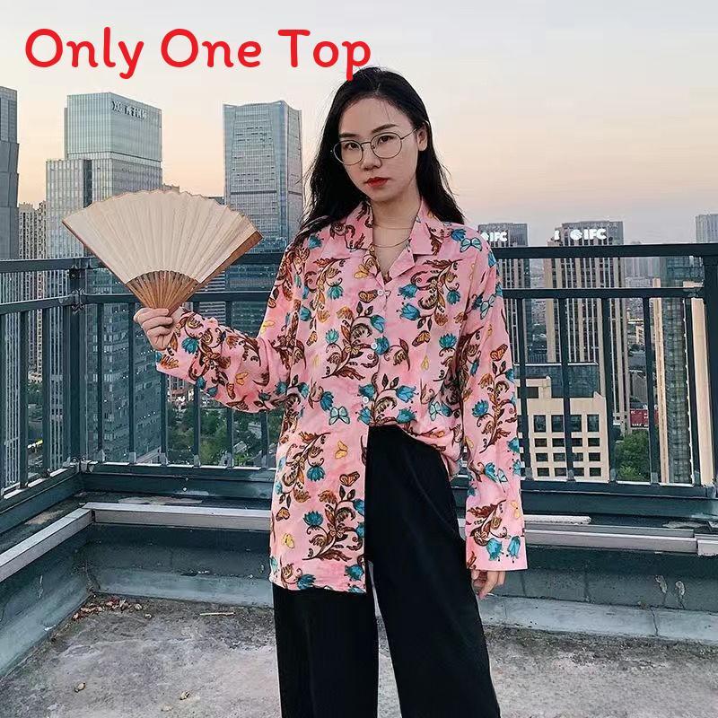 Vintage Spring Port Style Printed Shirt With Polyester Fabric For Casual Girls