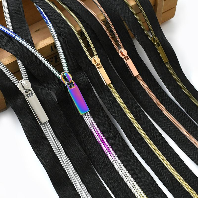 2/4/10Meters 3# 5# Black Nylon Zippers By The Meter with Zipper Puller Jacket Coat Sewing Zip Repair Garment Crafts Accessories