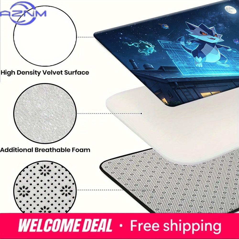 Cyber Night City Pokemon Print Doormat Non-Slip Water Absorbent Floor Mat for Home Decor