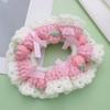 Hair Scrunchie Yarn Strawberry Flower Crochet Designs For Everyday Wear Or Special Occasion Hair Styling Accessories