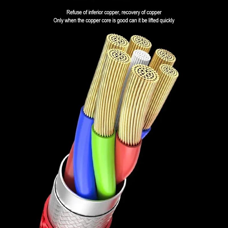 Car Emblem 3in1 Type C Lightning Micro USB Fast Charging Cable for Toyota TRD GR Yaris Corolla Auris Rav4 Land Vios LEVIN Camry Prado