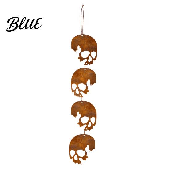 Classic Halloween Yard Decoration Skull Hanging Ornaments Metal Garden Sign Decorative Smooth Finish Decor Shaped Tags for Indoor Outdoor Anti-rust