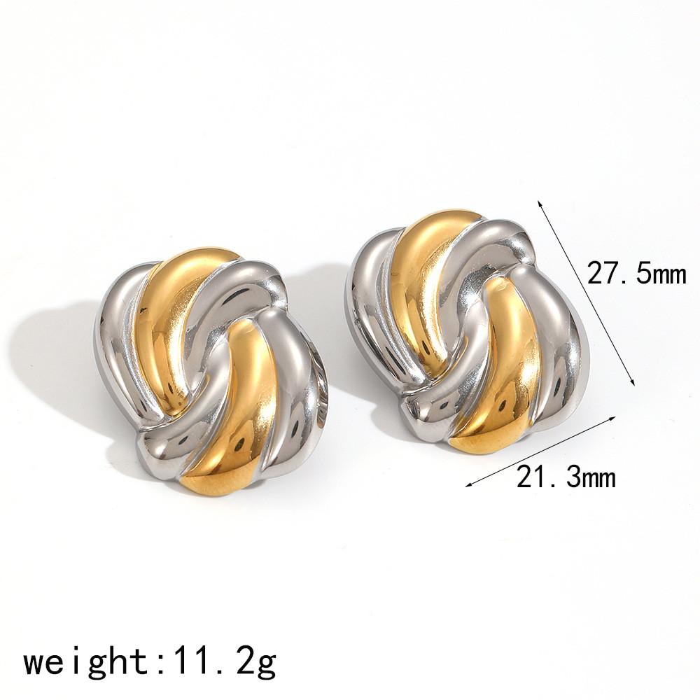 Boucles d'oreilles géométriques modernes en acier inoxydable pour femmes avec surface plaquée et look élégant