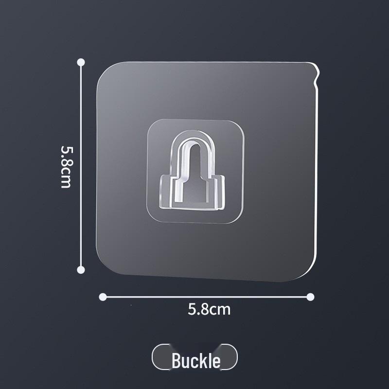 Punch-Free Transparent Multi-functional Wall Hook for Kitchen, Bathroom, or Door - Strong Adhesive, Traceless Design