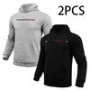 Paris Print Hoodie for Man 2pcs of 1pack Autumn Winter Daily Casual Sporty Jogging Sweatshirt Home Outdoor Comfort Warm Pullover