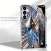 Blue Silver Fluid Water Drop Pattern Glass Phone Case Suitable for Samsung Galaxy S26 S25 S24 S22 S21 S20FE/Ultra/Plus Anti Drop