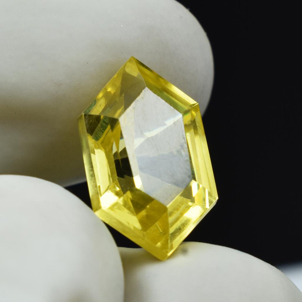 Perfect Yellow Sapphire Fancy Cut 9.70 Ct Natural Ring Loose Gemstone CERTIFIED AR-1502