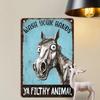 Vintage Horse Metal Sign Wash Your Hands You Dirty Animal Funny Bathroom Wall Decor X Inch Rustic Hanging Plaque Ideal