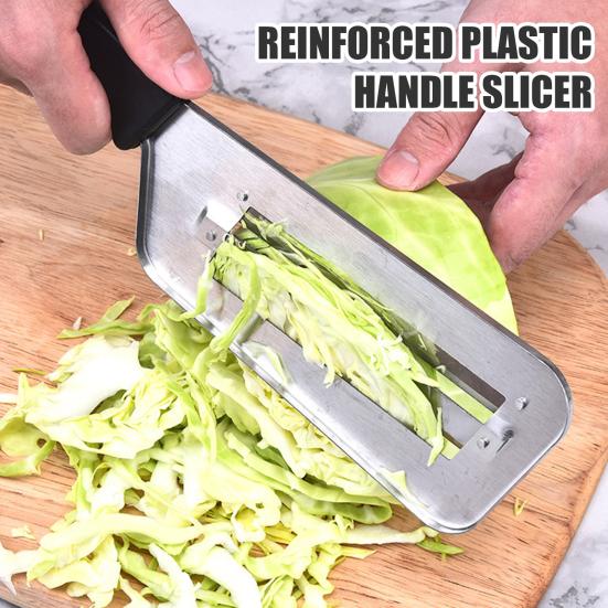 Double-Blade Cabbage Shredder Vegetable Slicer Stainless Steel Salad Chopper for Cabbage Lettuce Carrots Ergonomic Essential Kitchen Tool for