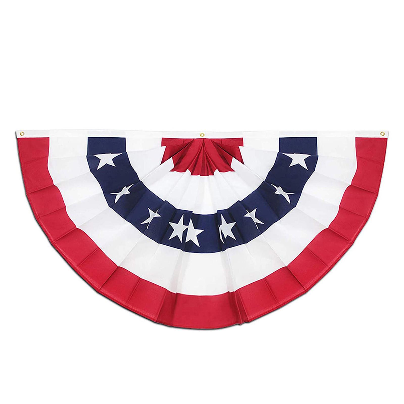 American Flag Bunting Banner Patriotic Red, White, and Blue Stars Design Perfect for Independence Day and Celebrations