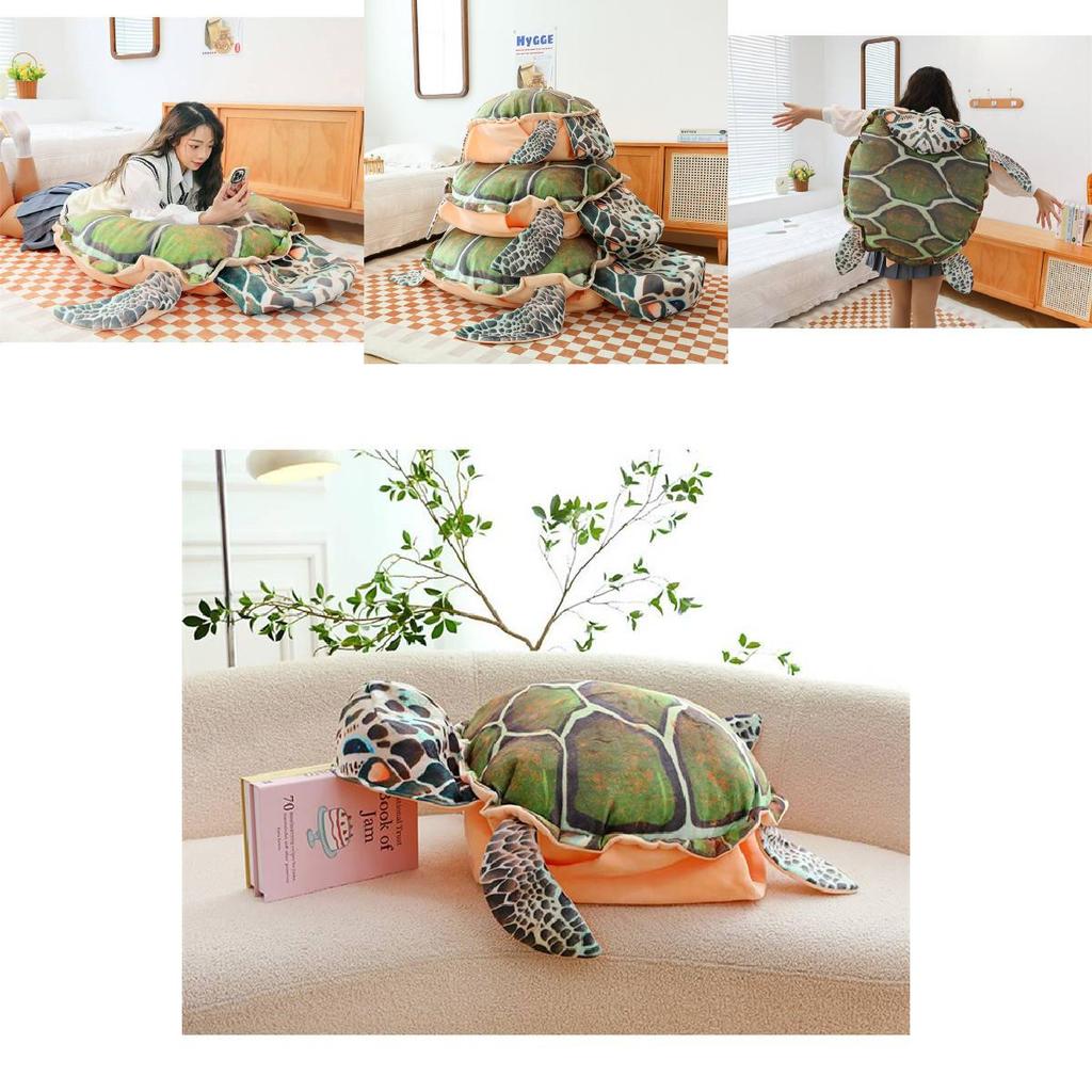 Almofada de Pelúcia Casco de Tartaruga Única e Adorável, Brinquedo de Pelúcia Vestível para Relaxamento Aconchegante