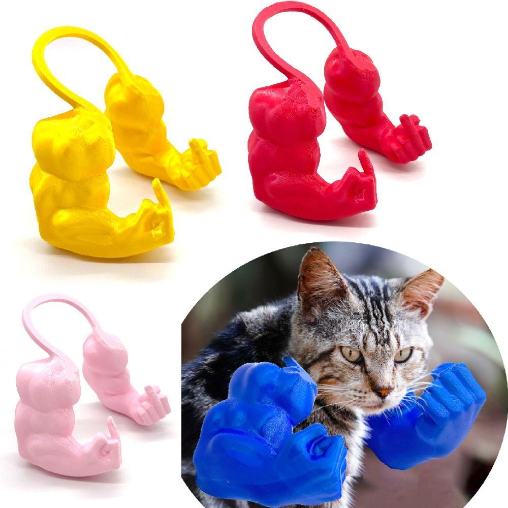 Creative Funny Finger Cat Muscle Arms Lightweight Realistic Cat's Neck Arm 3D Printing Cat Cosplay Muscle Arms Halloween Party