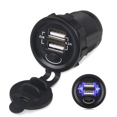 Dual USB Charger Universal Socket Power Adapter For Auto Waterproof Dual USB Ports Fast Charge For Smartphone