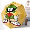 Marvin the Martian1 Print Automatic Umbrella, 8 Rib Iron Frame, Plastic Handle, Suitable for Outdoor Travel &Daily , Ideal Gift