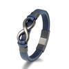 Personalized 8 character leather bracelet, punk figure eight woven leather bracelet LOGO