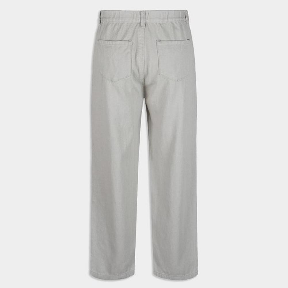 Weekhour One Tuck Banding Wide Cotton Pants Gray
