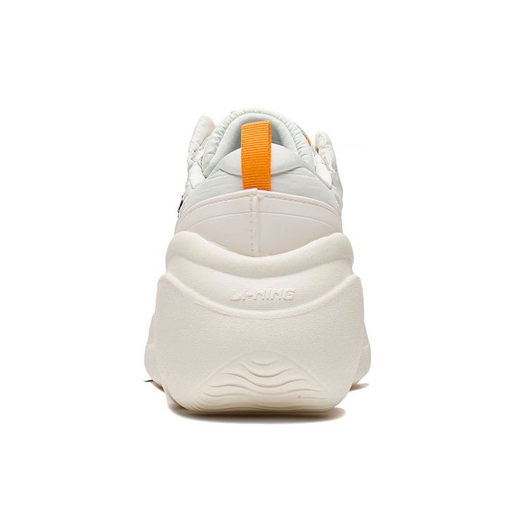 Li Ning Puff Comfortable Thick Sole Shock Absorbing Non-Slip Wear-Resistant Increased Height Low-Top Casual Shoes Women Casual Shoes AZGS072-1