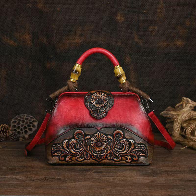 

Handbag Ethnic Style Carved Texture Retro Texture Single Shoulder Bag Large Capacity Casual Commuting Versatile Bag