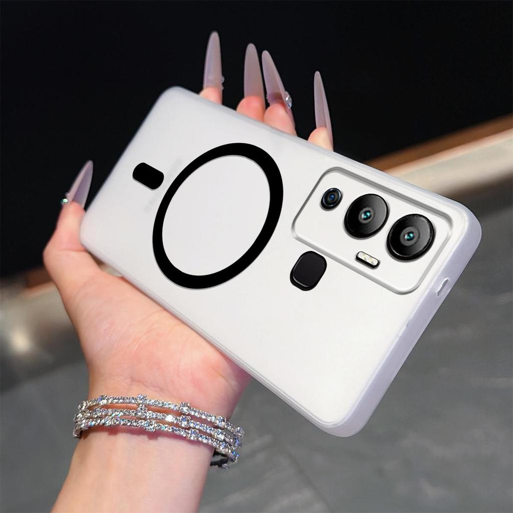 Frosted Semi Clear Magnetic Phone Case for infinix HOT 12 Play Soft TPU Shockproof Cover