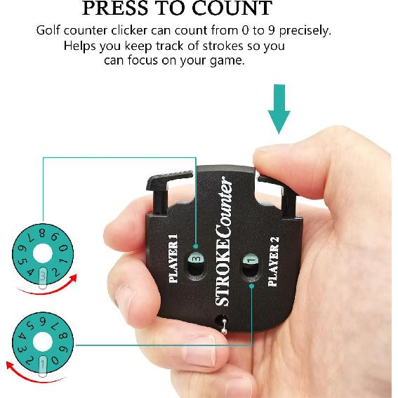 Mini Portable Golf Shot Count Putter Score Counter With Two Digits Scoring,Easy Return To Zero Golf Accessories With Key Chain 5