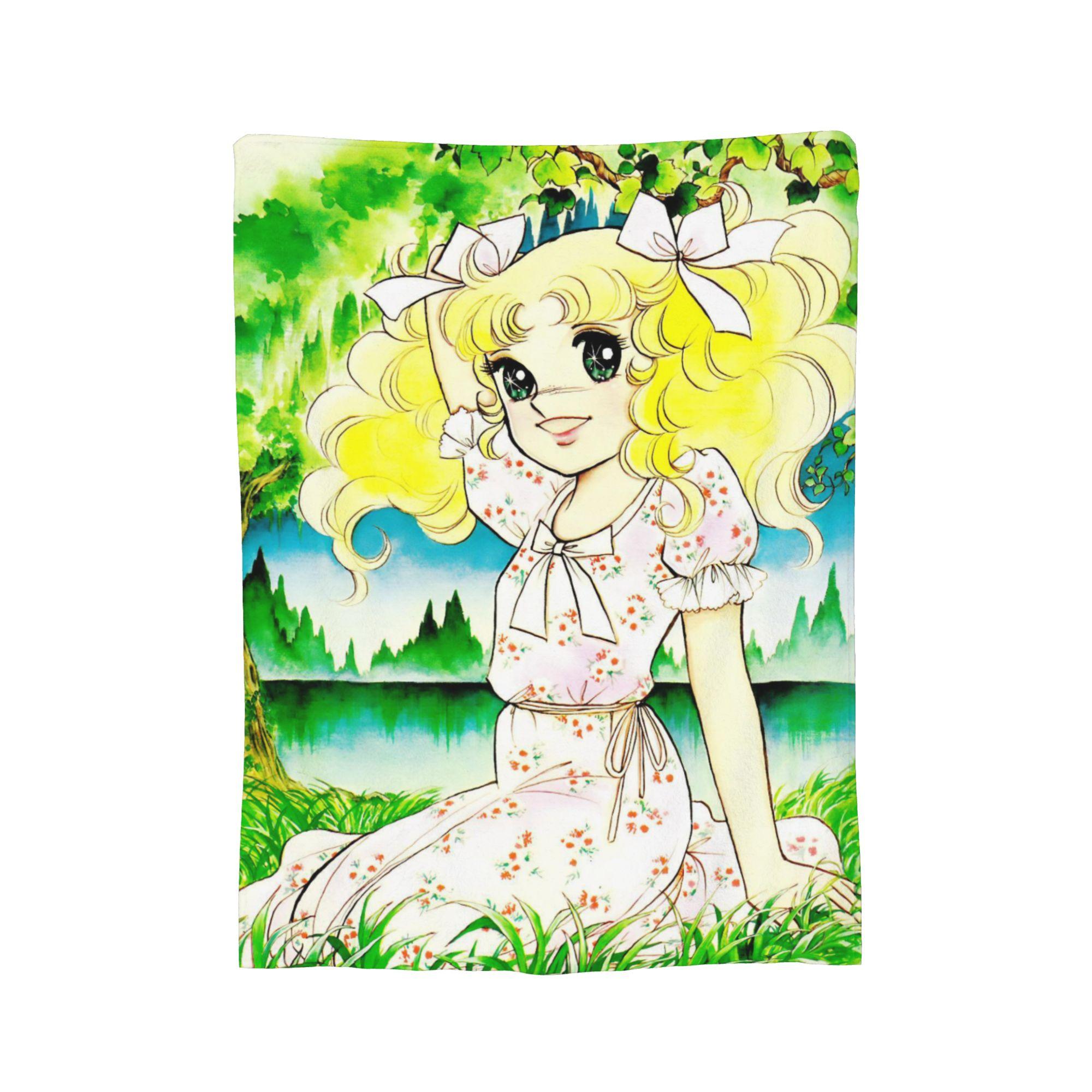 

Candy Candy Manga Blanket Flannel Spring Autumn Breathable Soft Throw Blanket for Sofa Car Bedding Throws 30x40in