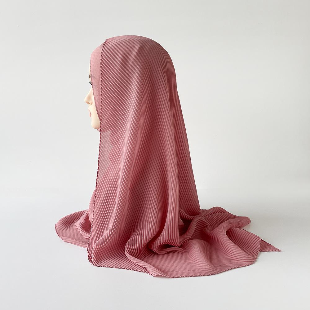 Gebürsteter Turban Perle Chiffon Knitter Schal Knitter Dünner Langer Schal Arabischer Damen Kopftuch