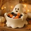 Decorative Ghost Figurine 3D Printed Halloween Bowl, Trick or Treat Snack Candy Jewelry Desktop Organizer Serving Storage Tray Dish, Party Supplies