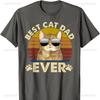 Retro Vintage Best Cat Dad Ever Cat Daddy Gift TShirt Harajuku Graphic T Shirts High Quality Cotton Casual Fashion Comfortable