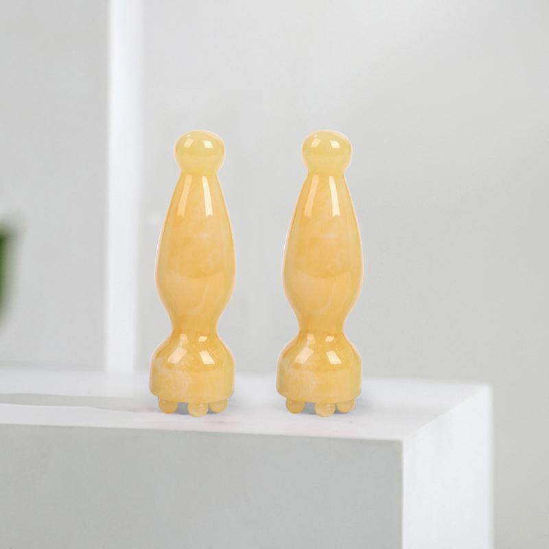 Glatte Gesichtsmassagewerkzeuge Harz Gua Sha Gesichtshautpflege Massagestäbe Lotus-Samenkapselform Massagegerät Gesichtsphysiotherapie-Werkzeug