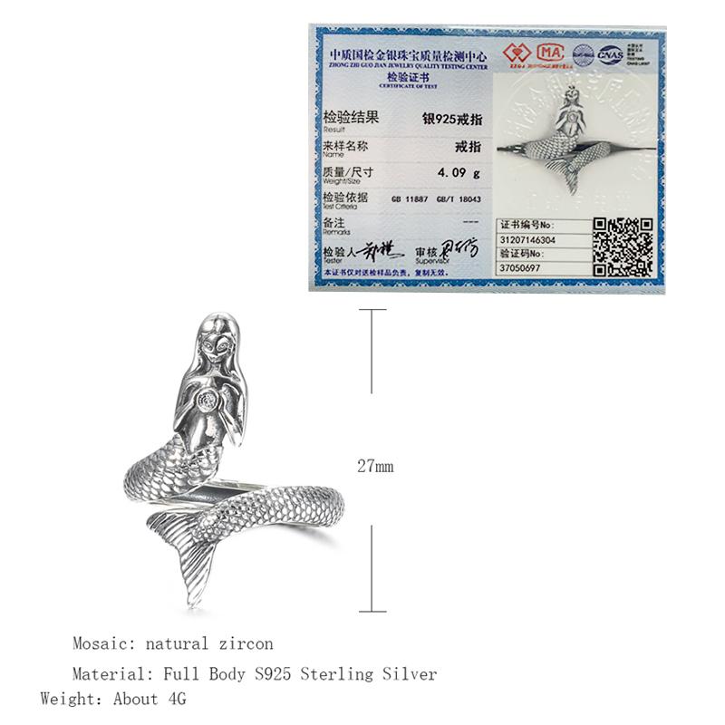 Sale Trendy 100%    Animal Collection Mermaid Family Finger Rings For Women  Jewelry Gift