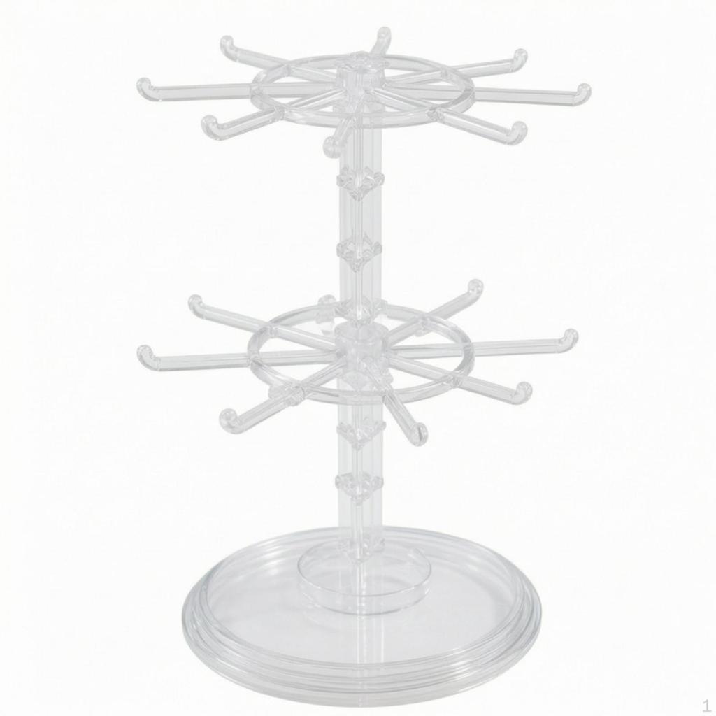 Desktop Keychain Display Rack | Compact Tabletop Organizer, Rotating Jewelry