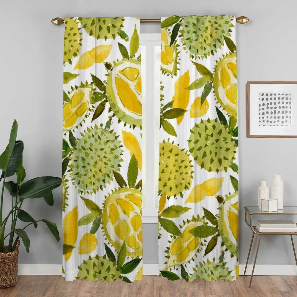 Akvarell Blommig Gardiner för Sovrumsfönster Gardin för Rum 2 Panel Skärmar Heminredningsgardiner Avdelare Vardagsrum Kök