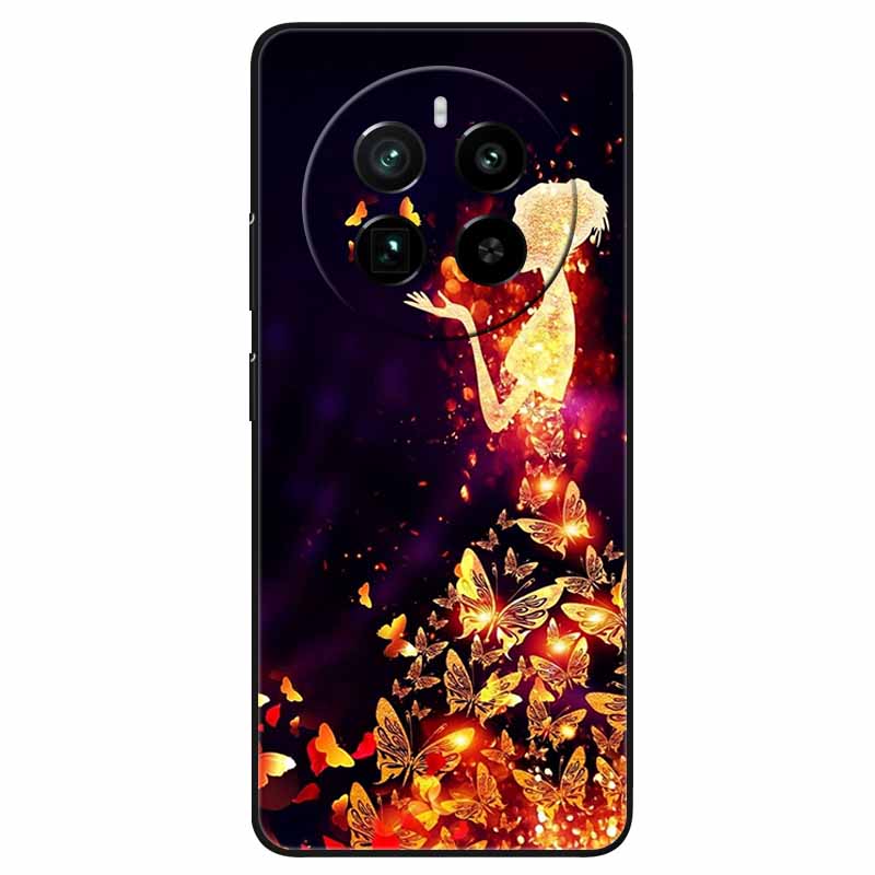 For Realme 12 4G Case Black Silicone Lovely Cute Soft TPU Phone Cases On Realme12 4G Protect Bumper Cover Shell Coques 6.67''