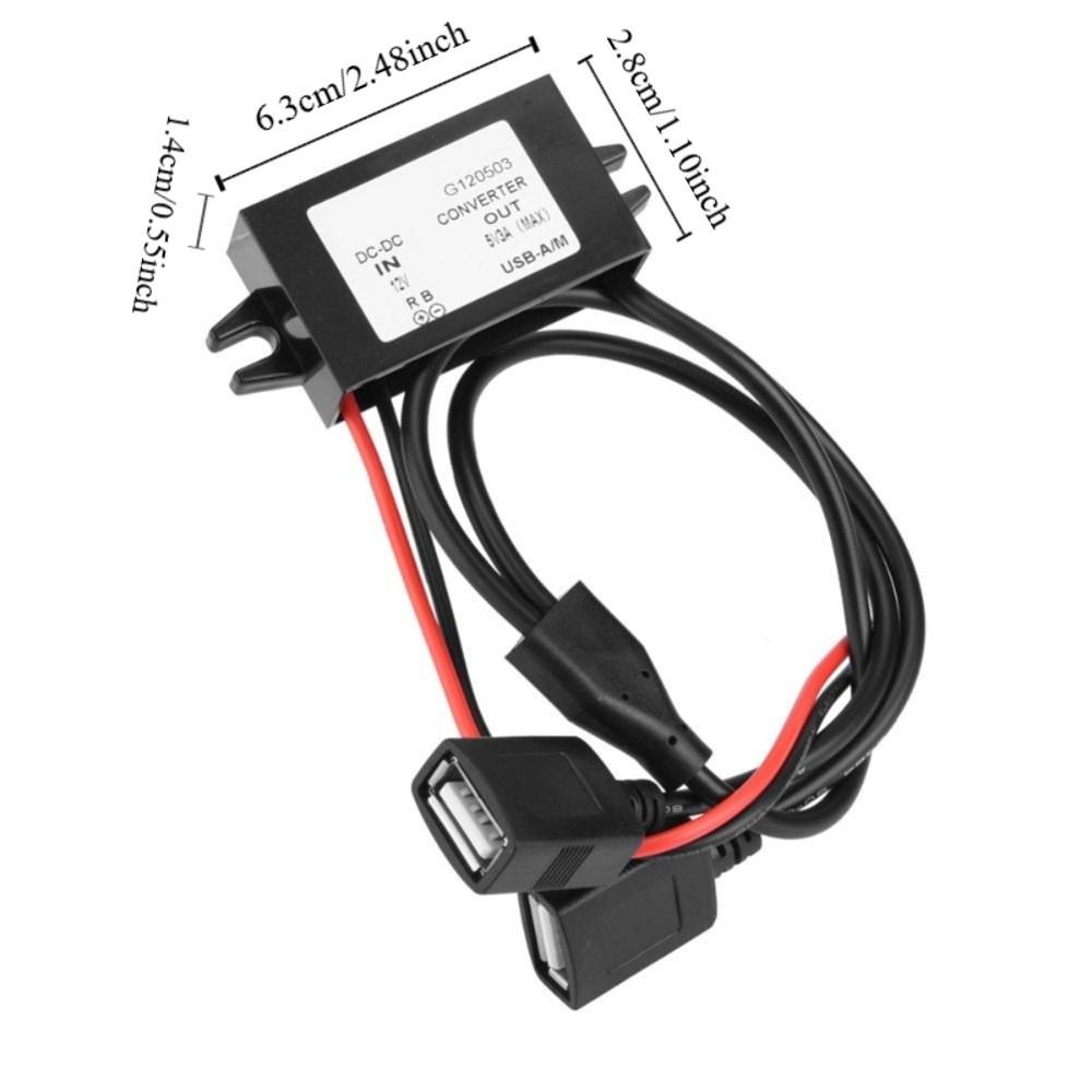 Portable 12V to 5V DC-DC Converter 3A Output 15W Power Step Down Converter Power Supply Module LED Screen
