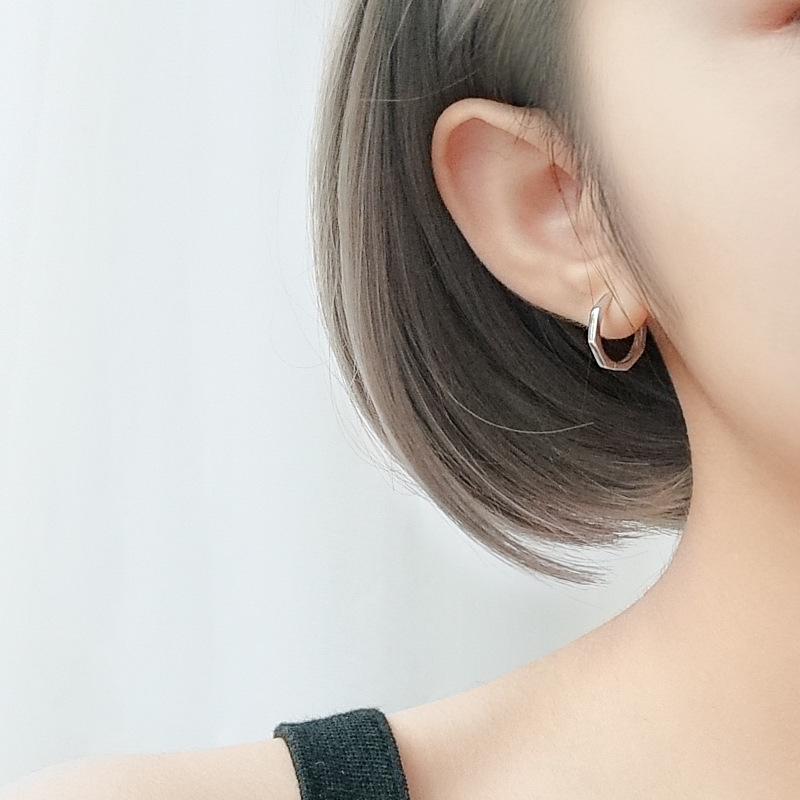 Geometric Octagonal Earrings Women's Retro Fashion Simple Hip-hop Ear Buckle Trendy Gift Elegant Lady's Classic Casual Accessories