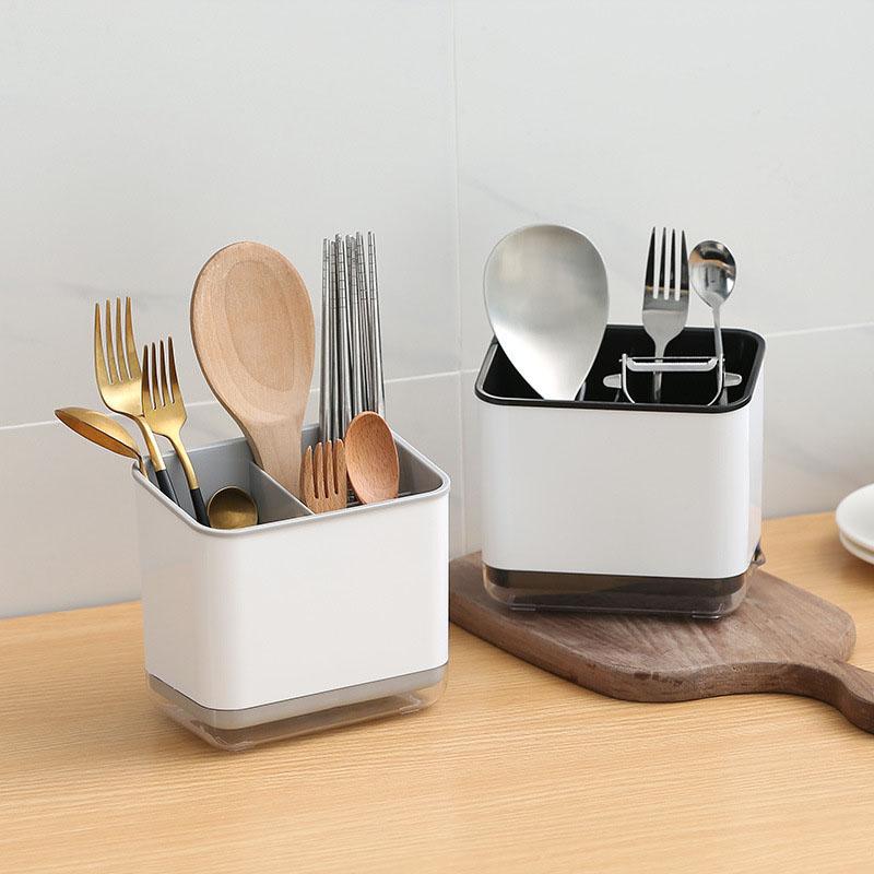 3 Grid Kitchen Utensil Holder Drainable Cutlery Caddy For Spoons Forks Knives Space Saving Countertop Organizer For Home Kitch