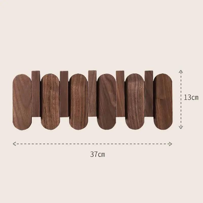 Creative Luxury Wall Coat Rack Walnut Wood Clothes Dress Hanger Hooks Backpack Coat Pants Interior Furniture Bedroom Clothing St