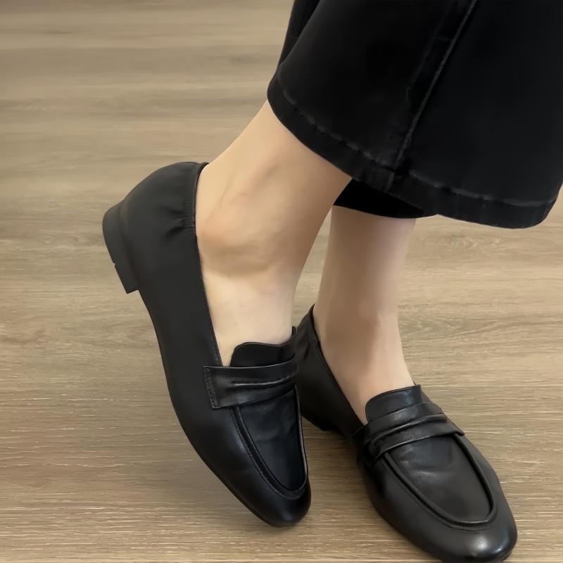 Fashion British Style Spring Summer Casual Women's Lightweight Flat Shoes 2025 Fashion Office  Ladies Retro Leather Loafers Women Flats