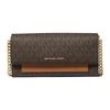 Mk Jet Set Logo Flap Classic Monogram Chain Canvas Envelope Shoulder Bag Women Shoulder Bag Gold Brown 32S3GJ6C6B-BRN-ACORN