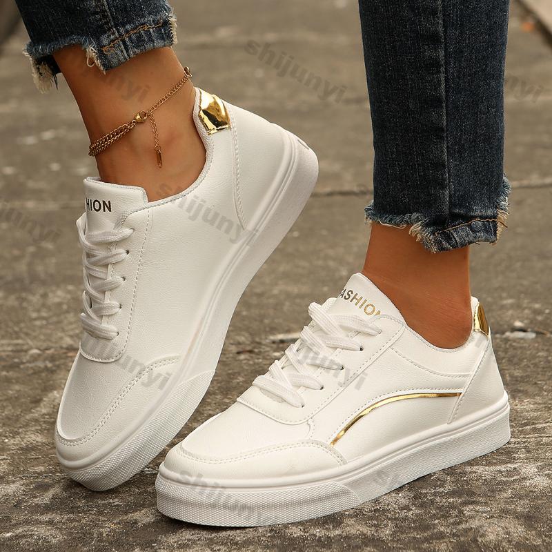 Fashion Women's Platform Sneakers 2025 Spring Autumn New Fashion Thick Bottom Vulcanized Shoes Woman Flat Casual Thick Sole Sports Shoes