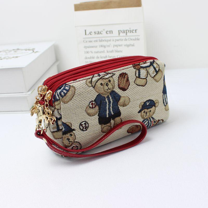 

Женский трехслойный кошелек для мелочи Pure Beauty Bear wine red