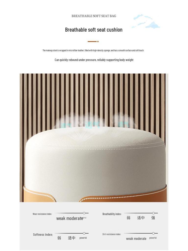 Luxury Makeup Stool: Modern Minimalist Vanity Chair for Girls' Bedrooms and Nail Art Spaces