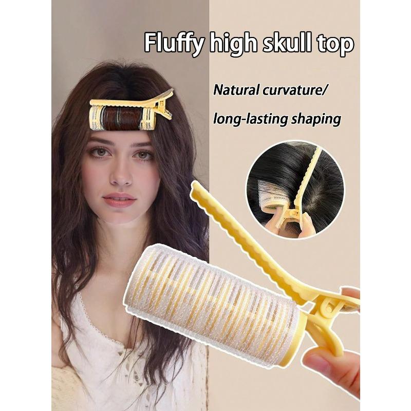 1pc French Style Hair Roller Student Fluffy Clip Slouchy Curling Iron Top Hair Root Clip Air Bangs Curling Iron Clip,Hair Accessories Hair Curlers