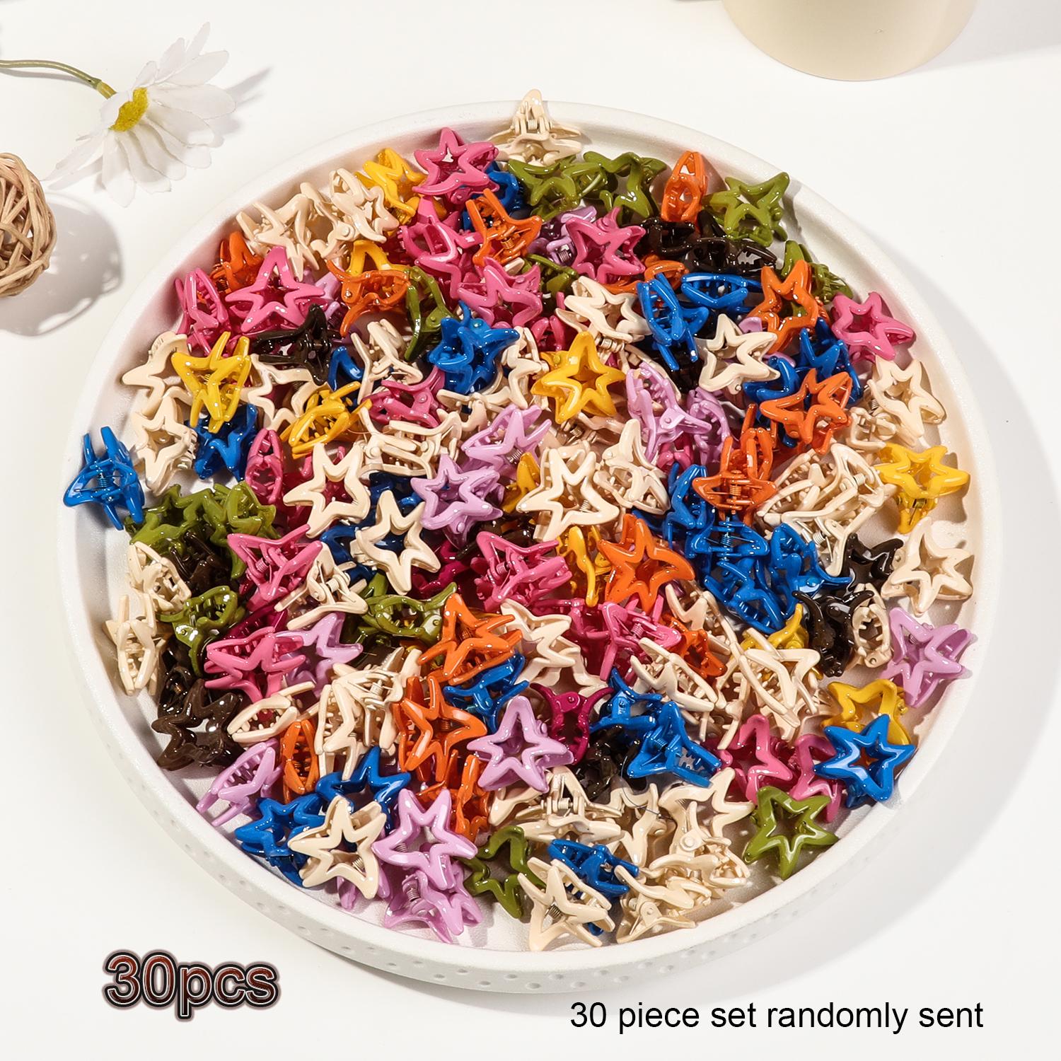 

30 шт. Ретро Красочные Звезда Сердце Маленькие Заколки для Волос для Девочек, Украшения для Волос Заколки-невидимки Заколки Головные Уборы Детские Аксессуары для Волос